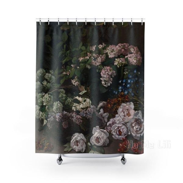 

shower curtains black curtain decor bathroom vintage floral
