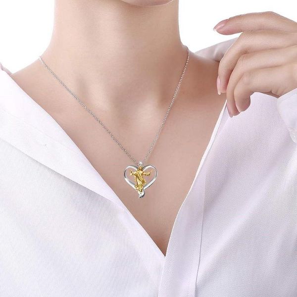 

pendant necklaces 1pc fashion christian jesus prayer necklace high couples alloy jewelry love shaped women vintage heart qua x6m2, Silver