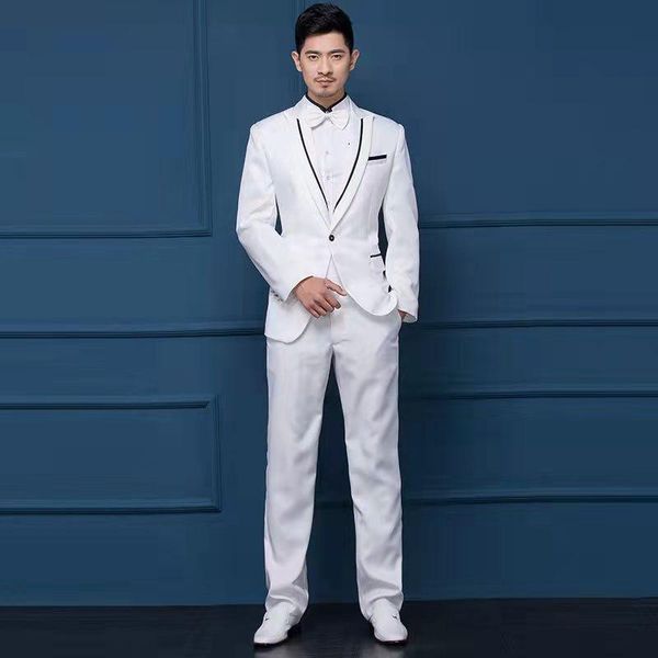 

men's suits & blazers 2022 brand black mens classic groom wedding suit 3 pieces set formal prom dinner blazer dress tuxedo slim fit jac, White;black