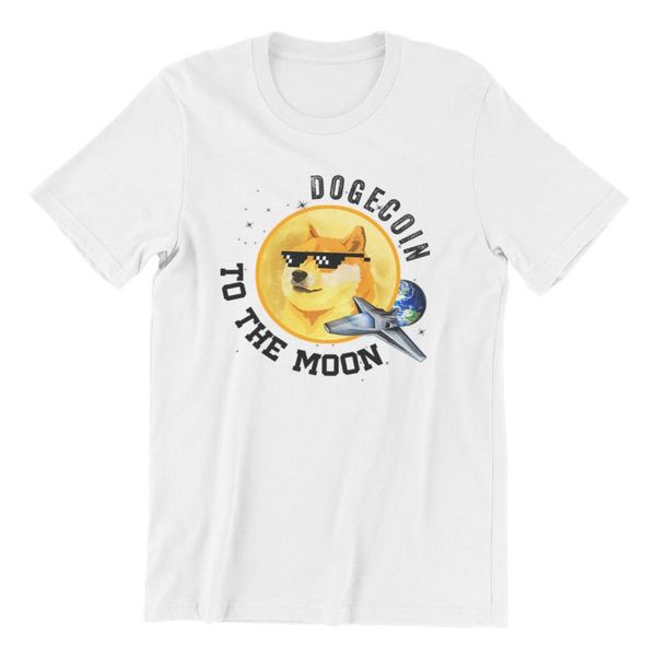 

men's t-shirts dogecoin to the moon crypto hodl cryptocurrency cry 2021 o-neck design harajuku men clothing 143089, White;black