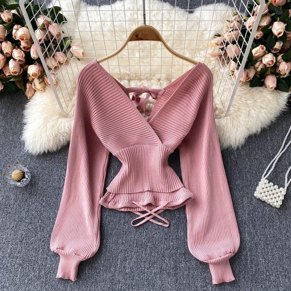 

women's sweaters singiny korean fashion women's knitted pullovers long sleeve with solid v cleavage mesh fine autumn chic winter, White;black