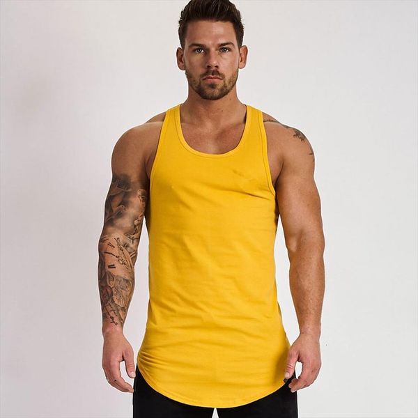 

solid color bodybuilding tank men gym fitness workout cotton sleeveless shirt clothing male summer casual undershirt vest, White;black