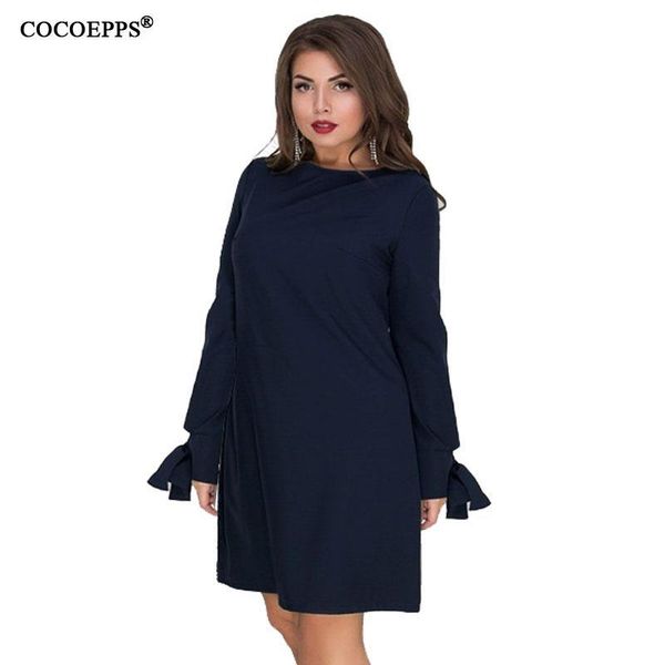 

casual dresses 5xl 6xl 2021 autumn plus size women dress casul long sleeve big ladies office solid large sizes, Black;gray