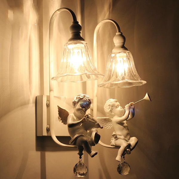 

wall lamp nordic pastoral angel light foyer living room bedside aisle stair cafe lamparas bar el corridor wj122430