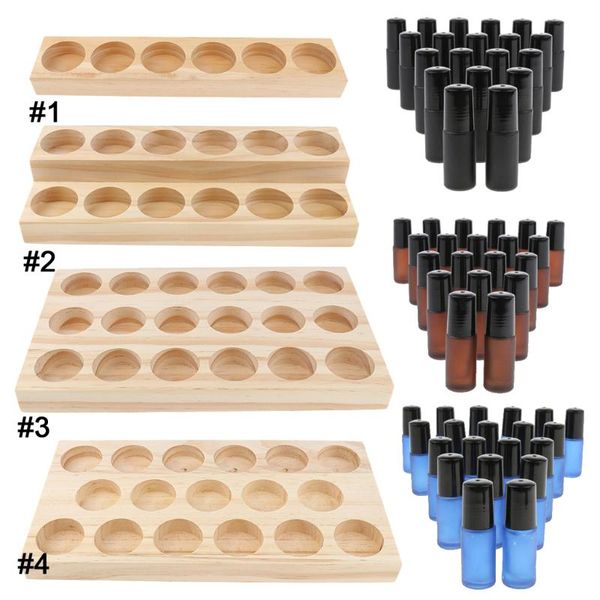 

storage bottles & jars wood essential oil displaying organizer rack for 17pcs 30ml