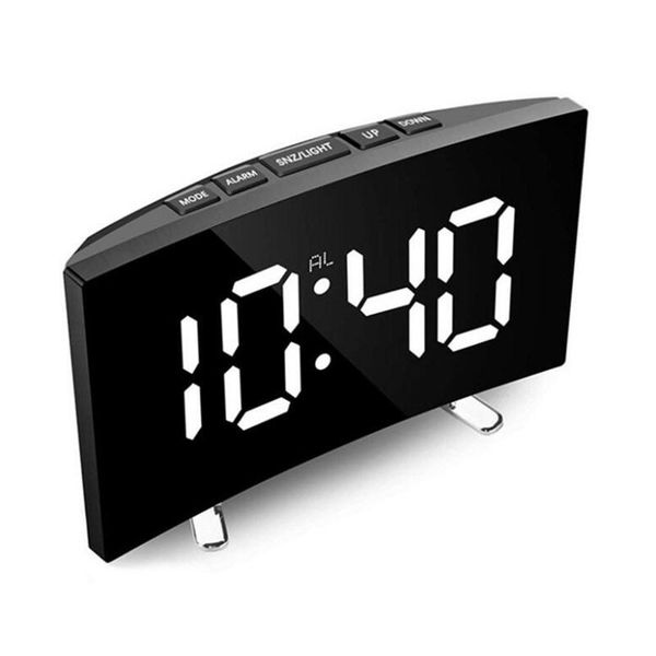

digital alarm clock led mirror clock multifunction snooze display time night lcd light table deskreloj despertador usb cable