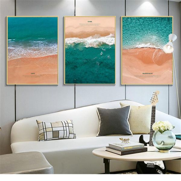 

paintings nordic wall art sea beach poster quotes canvas print seascape inspirational pictures home decoration bedroom decor