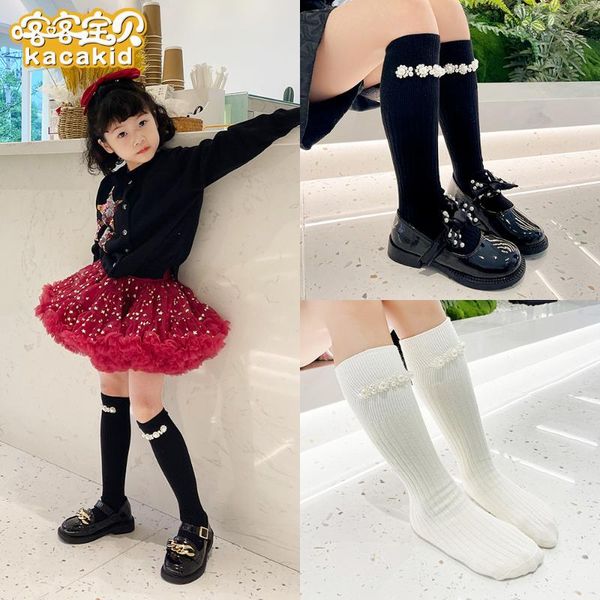 

socks kacakid official kids knee fashion pearls size cute for girls and mothers k1536, Pink;yellow