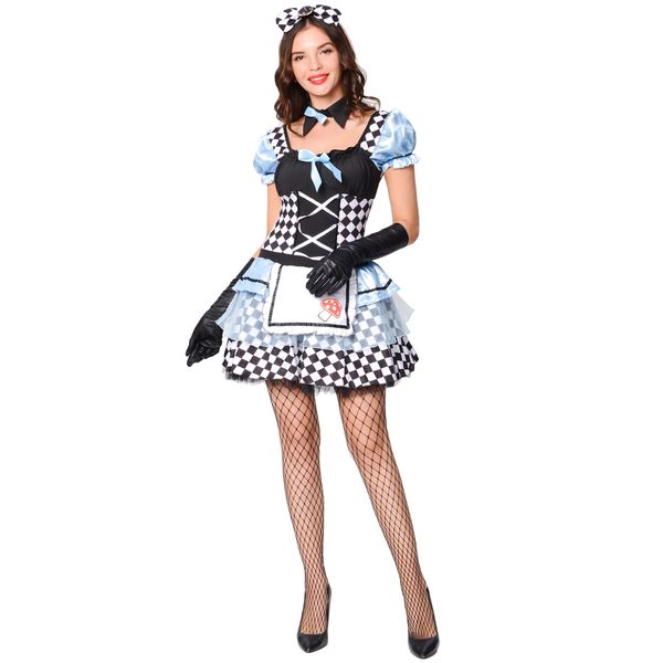 Japão Anime empregada outfit cosplay halloween traje lolita vestido top saia set