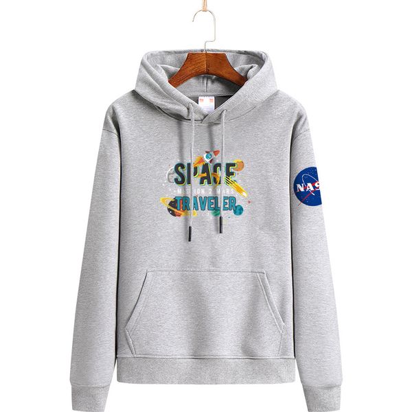 

nasa hoodie long sleeve hooded couple sweater crew neck pullover men women plus size 286, Black