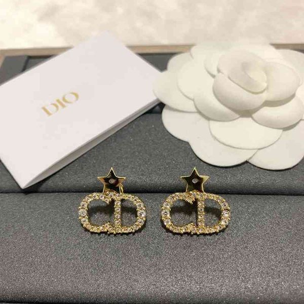 

75% off outlet online new 925 silver needle letter full earrings high version five pointed star earrings