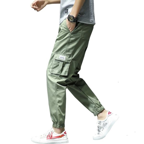 

men's pants harem hip hop streetwear jogger trousers male ankle-length slim fit workout work pencil sweatpants zjdj, Black