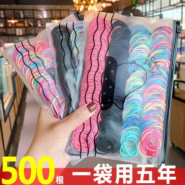 

hair accessories 20pc/500pc children's babies don't hurt head rope circle korean girl high elastic binding small rubber band, Slivery;white