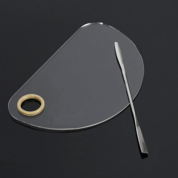 

eyebrow tools & stencils makeup mixing palette clear acrylic nail stamping plates polish gel spatula eyeshadow stainless steel lj73