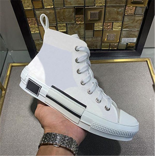 

2021 b23 stylist sneakers obliques technical leather high low flowers platform outdoor casual shoes vintage men women shoes with box v9q3#, Black
