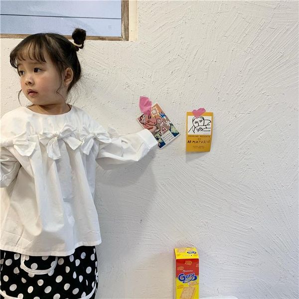 

shirts toddler girls blouses fashion korean loose and casual longs sleeves shirt for girl 2 3 4 5 6 years kids clothing children, White;black