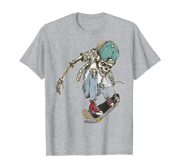 

skateboard extreme sports skaters skull skeleton t- shirt, White;black