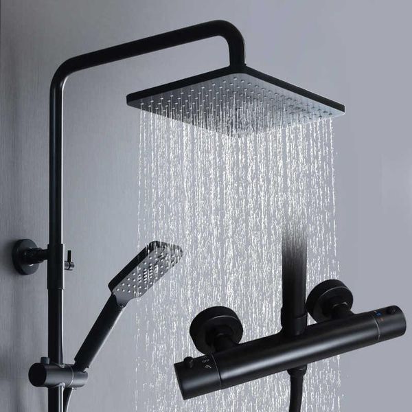 

bathroom shower sets therostatic set of black faucet from bath tap shaker showers head laton system