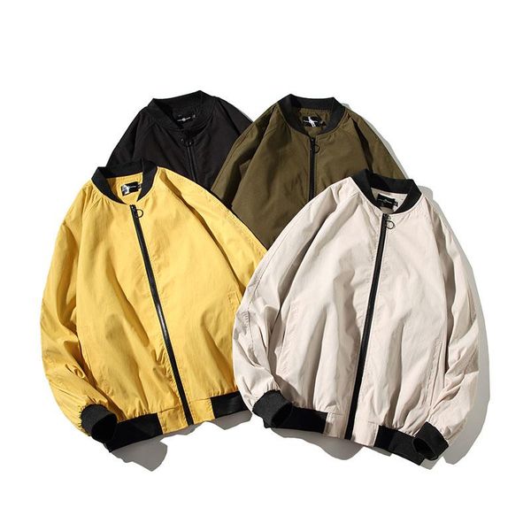 

men's jackets 45kg-105kg autumn zipper bomber jacket male casual streetwear stand collar black army green outwear coat men clothing, Black;brown