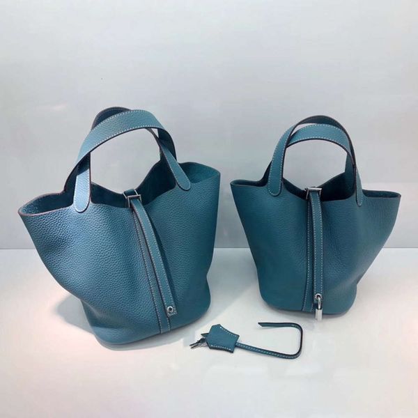 

leather togo original h home food basket bag portable bucket hand
