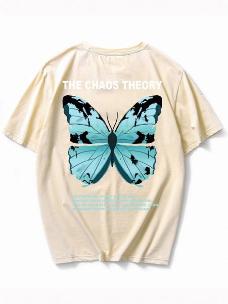 

men butterfly & slogan print tee c3hx#, White;black