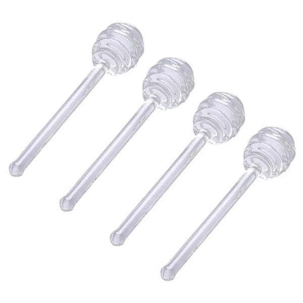 

spoons 4pcs glass honey stirring sticks jam dippers (transparent)