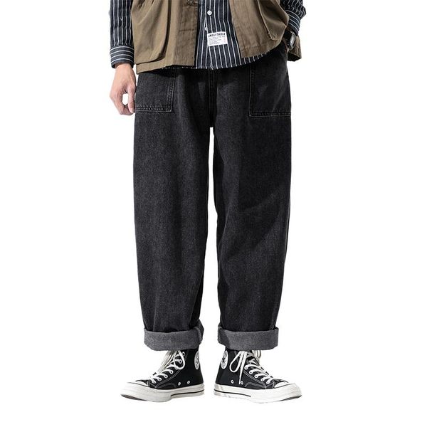 

2021 autumn -5xl men jeans pants casual denim pants men vintage casual plus size solid denim jeans male bule, Blue
