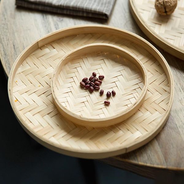 

kitchen storage & organization hand-woven bamboo sieve hand-painted raft round dustpan fruit bread basket diy decorative