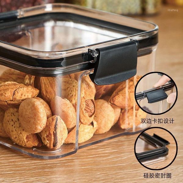

storage bottles & jars kitchen sealed jar plastic spice food honey coffee bean household grain transparent box