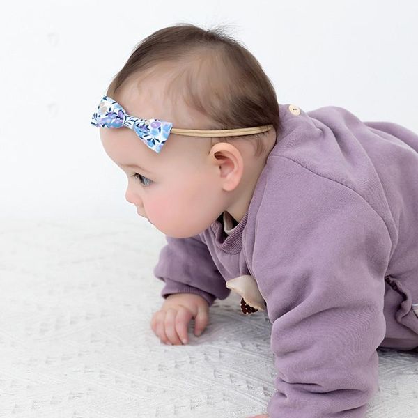 

hair accessories colorful bow nylon baby headbands for girl turban children head wraps bands born drop, Slivery;white