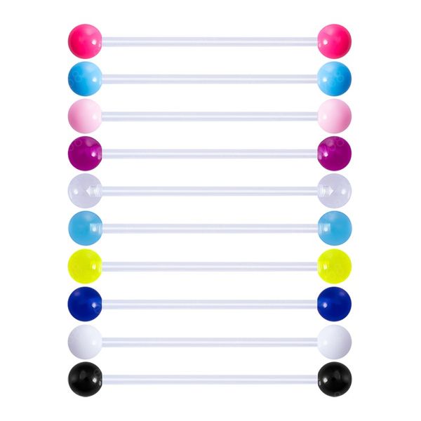 

acrylic industrial barbell cartilage earrings piercing long ear stud ring bar tragus helix women colourful jewelry 38mm, Slivery;golden