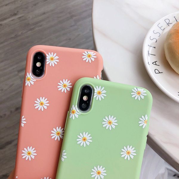 

floral daisy design phone case for iphone 11 pro x xr xs max 6 6s 7 8 7plus 5 fashion daisy flower case soft tpu cover cell phone case bulk