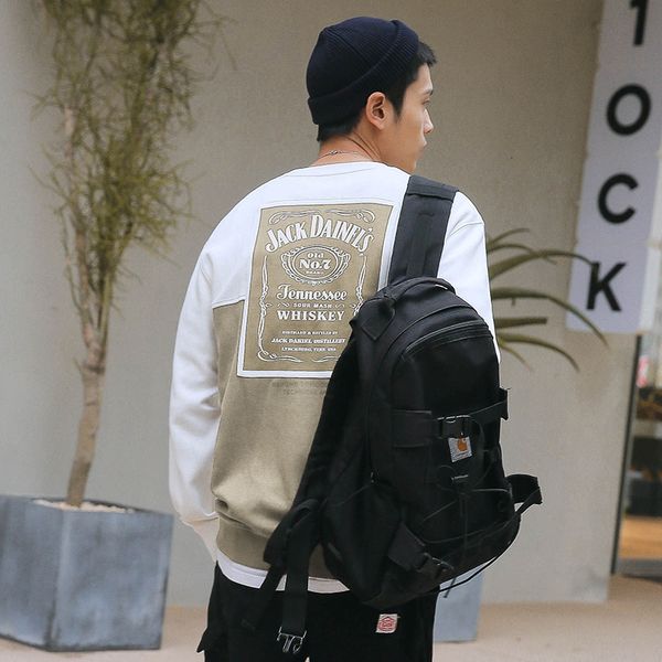 

new 2021 brand men hoodie spring harajuku long sleeve streetwear homme plussize clothes korean style fashion patchwork clothing c0jk, Black