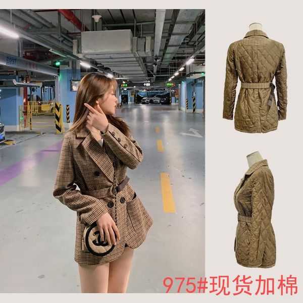 

women's suits & blazers 975 # add cotton thickening suit british wind restoring ancient ways jacket female 2021 system with a thin, White;black