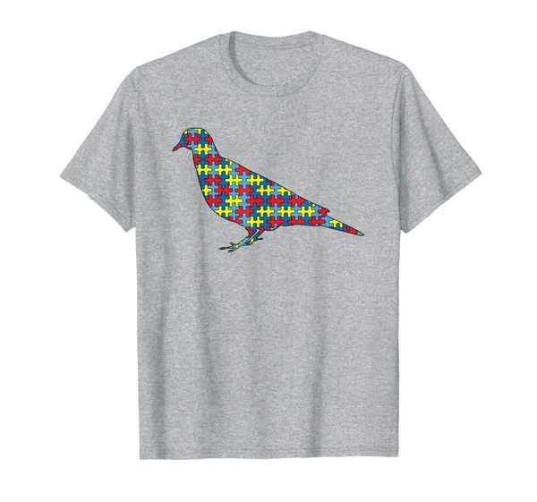 

men's t-shirts dove autism awareness kids pigeon bird puzzle day mom gift t-shirt, White;black