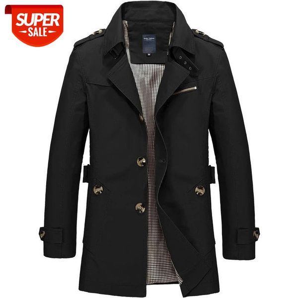 

2020 autumn winter casual jackets coat men plus size 5xl men's trench coat men cotton fabric trenchcoat masculina windbreaker #ms8z, Black;brown