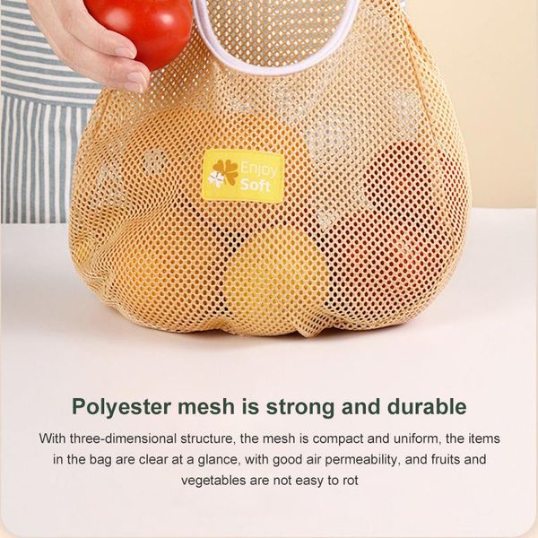 

storage bags reusable grocery produce cotton mesh ecology market string net tote bag kitchen fruits vegetables hanging home