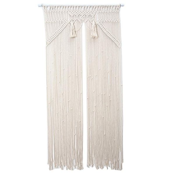 Wandteppiche Boho Makramee Wandbehang Türvorhang Handgefertigter gewebter Wandteppich für Hochzeit Home Decor Wohnzimmer Hintergrund Ornament