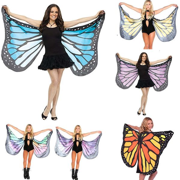 

dance polyester strap decoration butterfly wings halloween cape, Blue;black