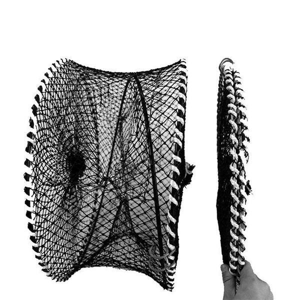 

fishing accessories net shrimp cage stainless steel reinforced automatic foldable nylon crab fishnet folding network w1