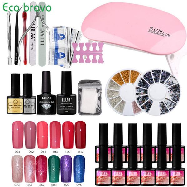 

nail art kits eco bravo acrylic gel poly kit extension glitter uv building jelly polish enhancement manicure set