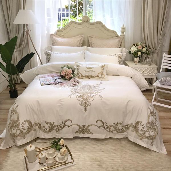 

bedding sets egyptian cotton bedsheet set quilt/duvet cover bed pillowcase oriental embroidery luxury  size 4pieces king