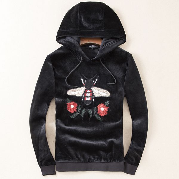 

men's hoodies & sweatshirts classic honeybee men's hoodie, luxury sportswear cotton and veet, thick sweater, polar lining # n75, ,, Black