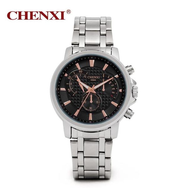 

wristwatches 2021 chenxi genuine watches men's multifunction business steel band watch quartz waterproof, Slivery;brown