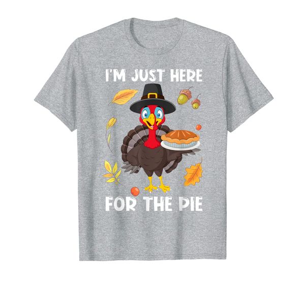 

i'm just here for the pie tee cool turkey thanksgiving gift t-shirt, White;black