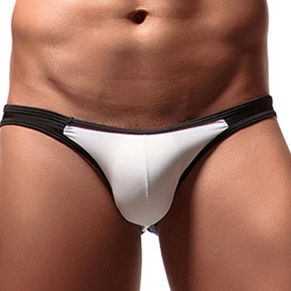 

underpants ice silk brief men seamless underwear mans low-rise underpant male smooth breathable panties comfortable knicker trunks, Black;white
