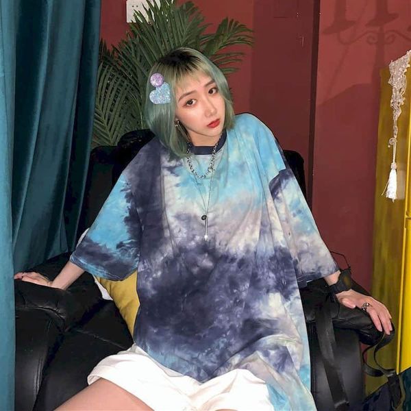 

women's t-shirt 2021 spring summer short sleeve korean loose harajuku vintage gothic punk clothes graphic tee for women tie dye goth, White