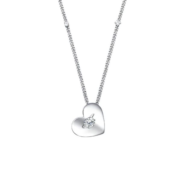 

pendant necklaces simple and creative heart-shaped casual summer trend necklace for women holiday gift jewelry, Silver