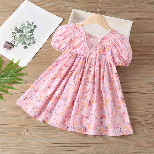

123456 cotton red princess skirt printed short sleeve summer dress, White
