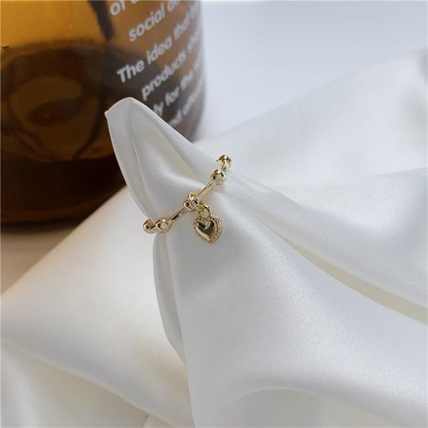

wedding rings contracted fashion and personality temperament of circular ring small heart-shaped pendant tail, Slivery;golden